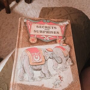 Vintage Book with Elephant Illustration